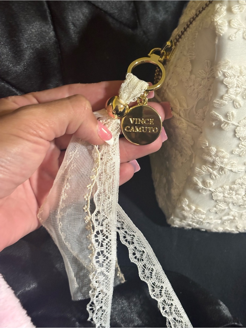 Vince Camuto Ivory Lace Cosmetic Pouch - Picture 3 of 6